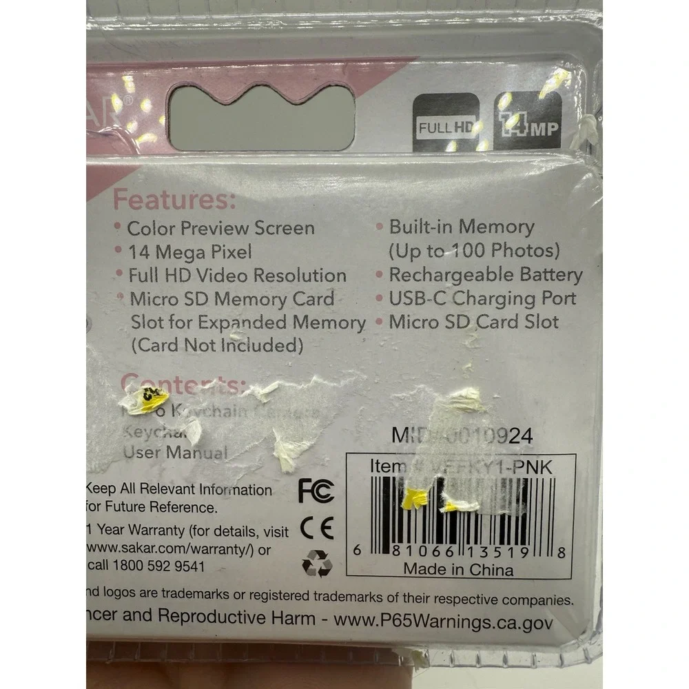 🔥Vivitar Keychain Digital Camera Micro SD Card Slot Prime Lens Pink BNWT🔥